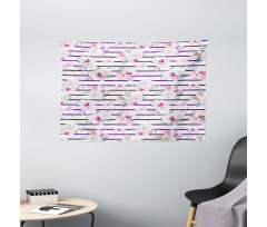 Soft Bouquets Wide Tapestry