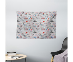 France City of Love Wide Tapestry