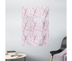 Violin Eiffel Cat Bow Tie Tapestry