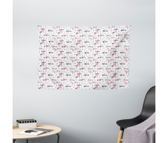 Je Taime Romance Hearts Wide Tapestry