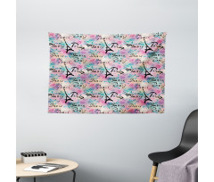 Rose Flowers Romantic Wide Tapestry