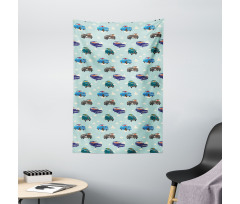 Abstarct Design Retro Ride Tapestry