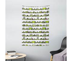 Sedans Bus Traveling Theme Tapestry