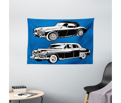 Black and White Vehicle Wide Tapestry