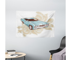 Classical Sports Car Retro Wide Tapestry