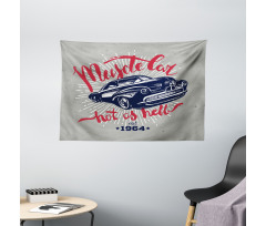 Muscle Car Hot as Hell Wide Tapestry