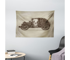 Vintage Car Convertible Wide Tapestry