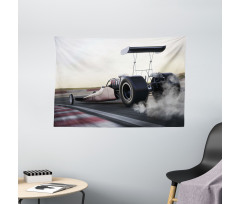Dragster Racign down Track Wide Tapestry