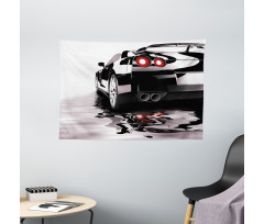 Modern Black Vehicle Style Wide Tapestry