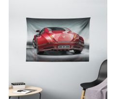 Sports Car Powerful Engine Wide Tapestry