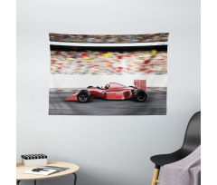 Red Race Car Side View Wide Tapestry