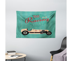 Vintage Style Automobile Wide Tapestry