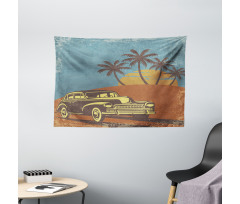 Vintage Ride on the Beach Wide Tapestry