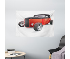 Nostalgic American Wheels Wide Tapestry