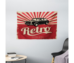 Retro Poster Style Vehicle Wide Tapestry