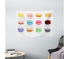 Colorful Macarons Wide Tapestry