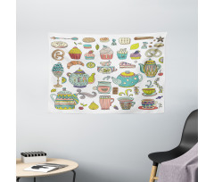 Coffee and Dessert Wide Tapestry