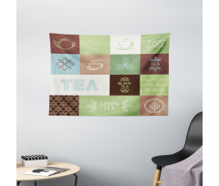 Checkered Tea Images Wide Tapestry