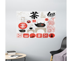 Japanese Tea Culture Wide Tapestry