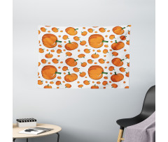 Halloween Plump Pumpkin Wide Tapestry