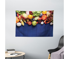 Organic Fresh Fruits Wide Tapestry