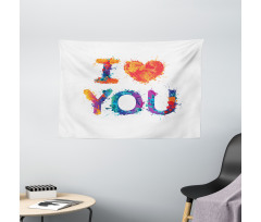 Watercolor Phrase Wide Tapestry