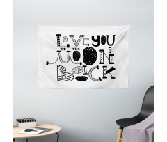 Modern Graphic Love Wide Tapestry