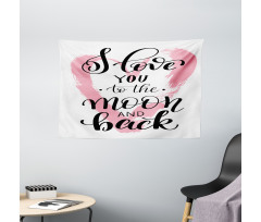Watercolor Heart Wide Tapestry