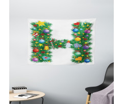 Uppercase Letter Tree Wide Tapestry