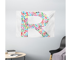 Cool and Musical Font Wide Tapestry