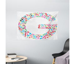 Majuscule Music Theme Wide Tapestry