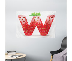 Capital W Strawberry Wide Tapestry