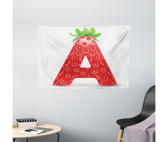 Fun Strawberry Theme Wide Tapestry