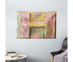 Alphabet Wooden H Sign Wide Tapestry
