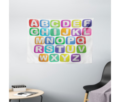 Colorful Alphabet Set Wide Tapestry