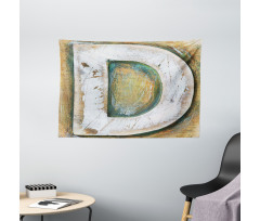 Rustic Initials Grunge Wide Tapestry