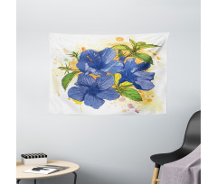 Hibiscus Exotic Art Wide Tapestry