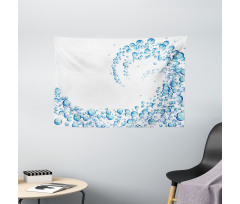 Water Droplets Bubbles Wide Tapestry