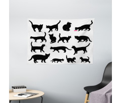 Black Kittens Pets Paws Wide Tapestry