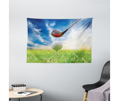 Golf Club and Ball Wide Tapestry