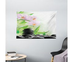 Basalt Stones Orchid Wide Tapestry