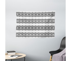 Monochrome Mandala Tattoo Wide Tapestry