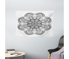 Monochrome Shape Design Wide Tapestry