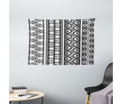 Swirls and Leaf Art Wide Tapestry
