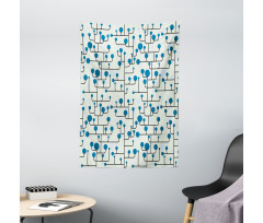 Abstract Lines Dots Tapestry