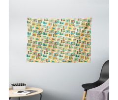 Surreal Puzzle Shape Wide Tapestry