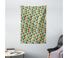 Colorful Half Circles Tapestry