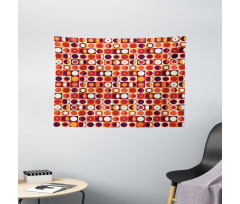 Sixties Style Ovals Wide Tapestry