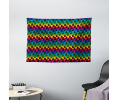 Digital Puzzle Style Wide Tapestry