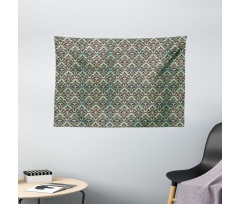 Leaves Buds Ornate Style Wide Tapestry